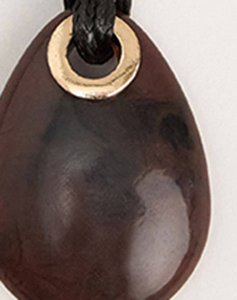 Image of Black Cord Necklace with Oval Pendant