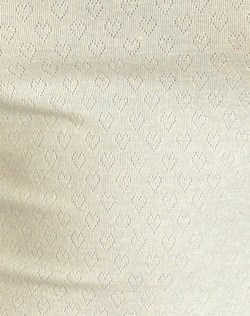 Image of Bovillo Cap Sleeve Top in Pointelle Ivory