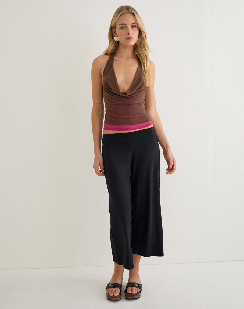 Image of Branjali Top in Mesh Brown with Hot Pink Lining