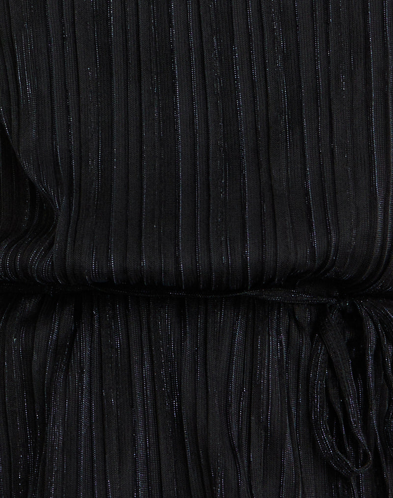 Image of Brienne Top in Chiffon Plisse Black with Lining