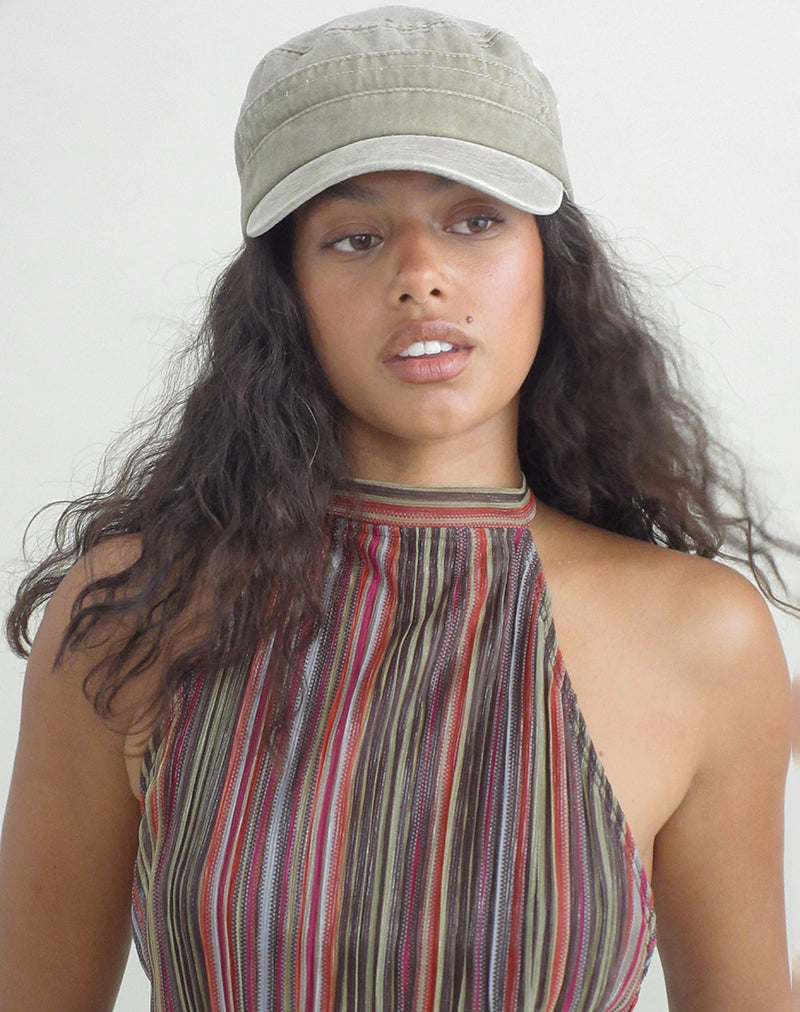 Image of Brienne Top in Shimmer Plisse Multicolour Brown