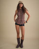 Image of Brienne Top in Shimmer Plisse Multicolour Brown