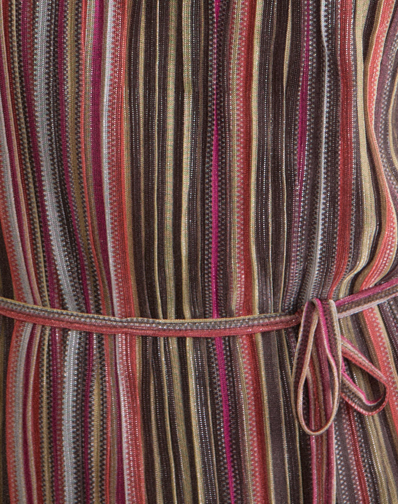 Image of Brienne Top in Shimmer Plisse Multicolour Brown