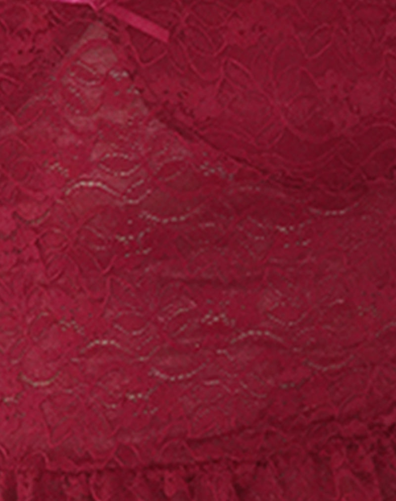 Image of Brietta Cami Top in Deep Red Lace
