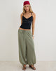 Image of Brizid Balloon Trouser in Crinkle Satin Khaki