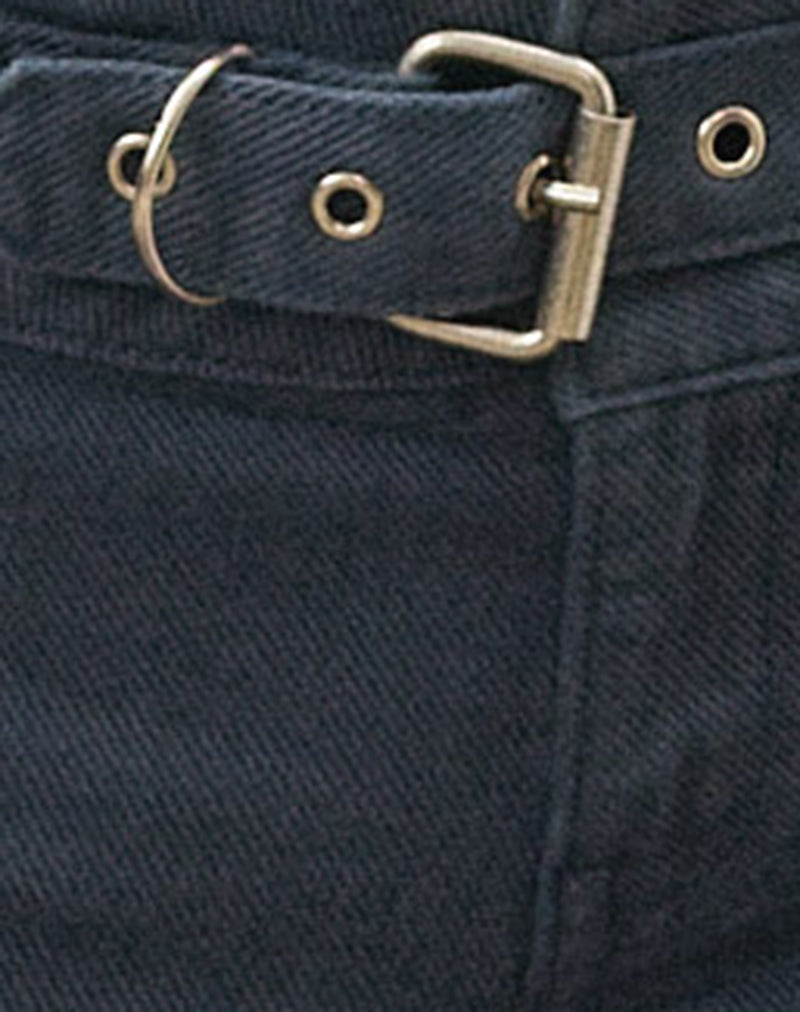 Image of Buckle Flare Trouser in Air Force Blue