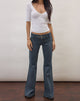Image of Buckle Flare Trouser in Air Force Blue