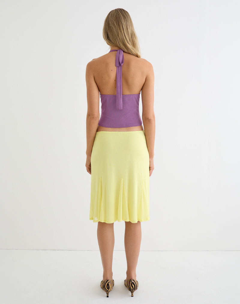 Image of Suhuira Midi Skirt in Mesh Yellow