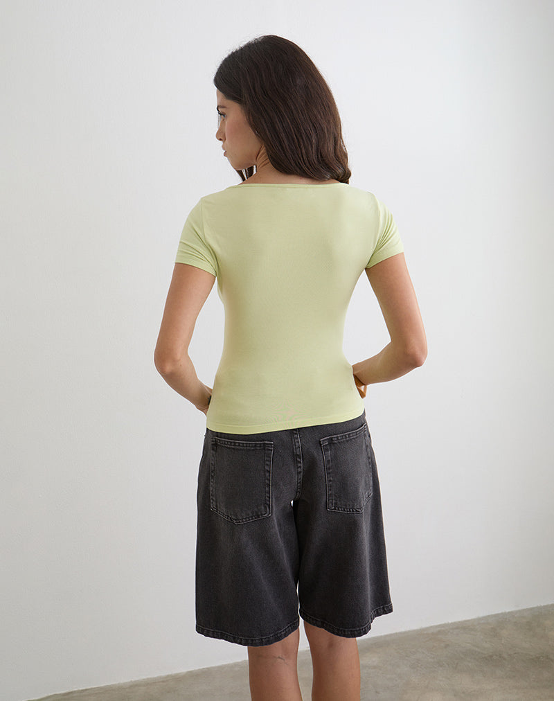 Image of Bunga Flower Cut Out Top in Pistachio