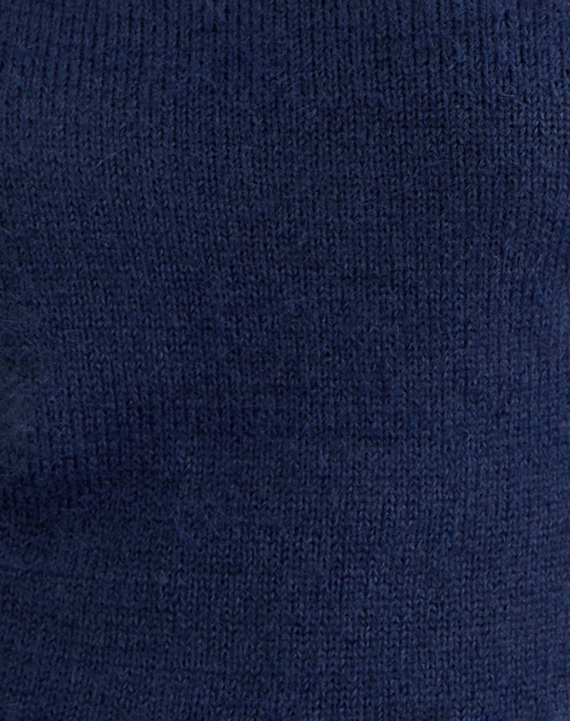 Image of Calyce Top in Fluffy Knit Navy