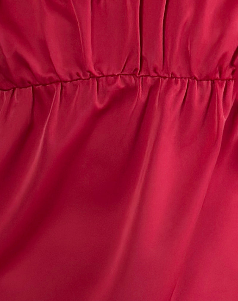 Image of Camden Longline Cami Top in Satin Red
