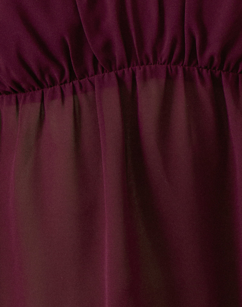 Image of Camden Cami Top in Satin Chiffon Burgundy