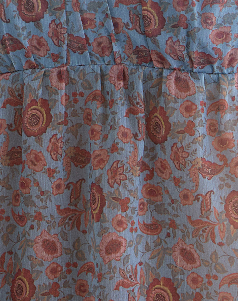 Image of Camden Cami Top in Shadow Blossom Blue Chiffon