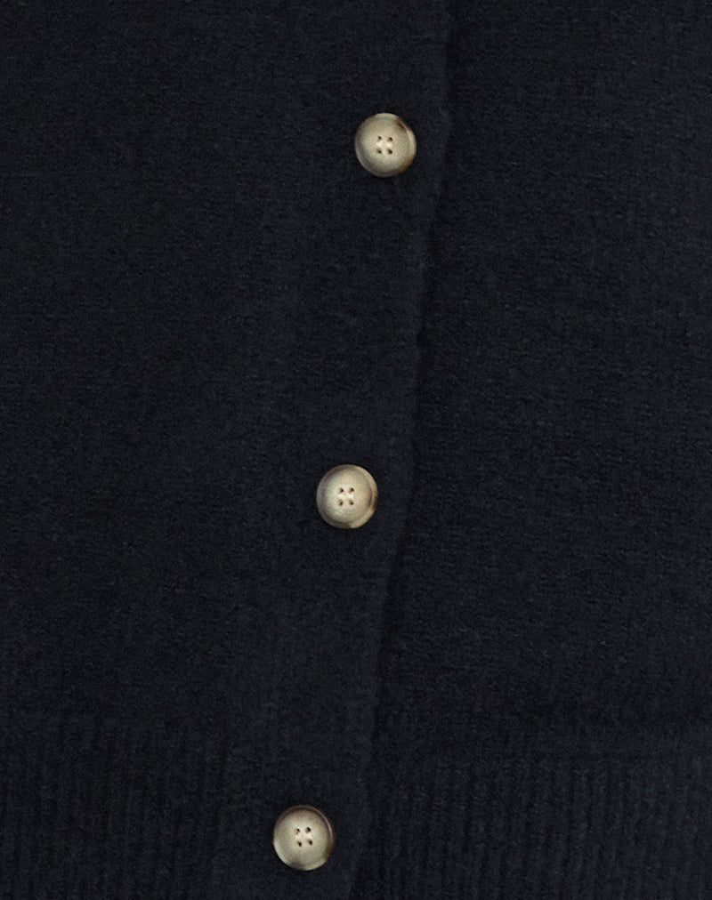 Image of Camira Knitted Button Through Vest in Black