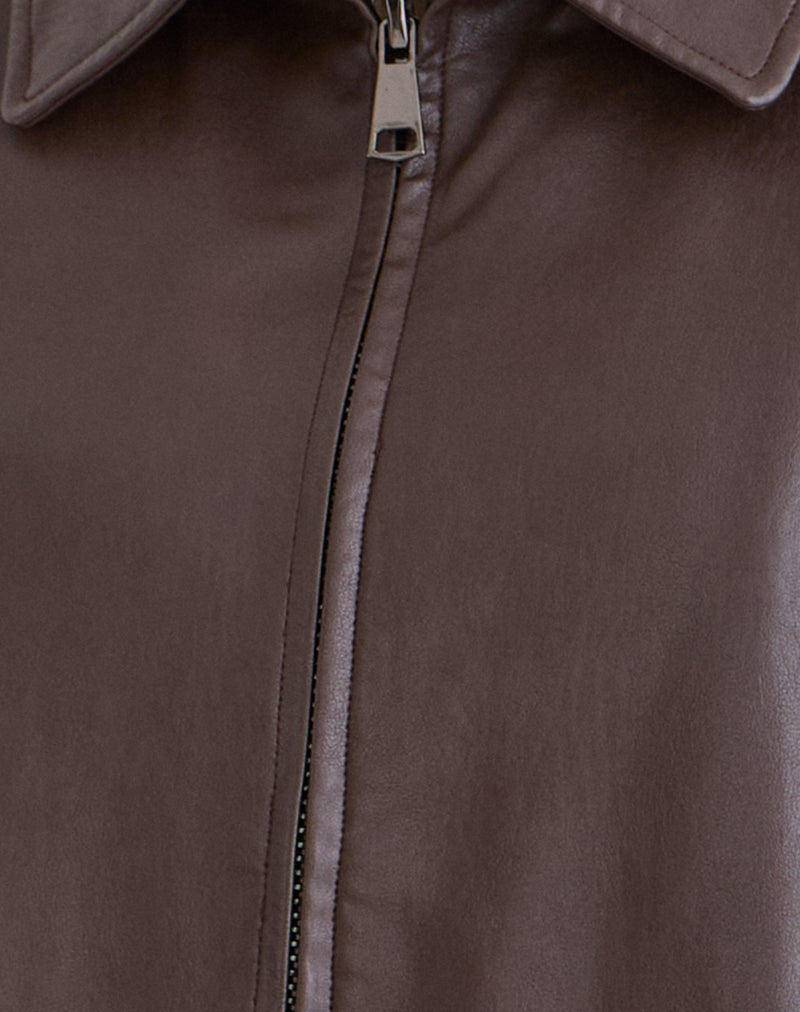 Image of Cavita Jacket in PU Bitter Chocolate