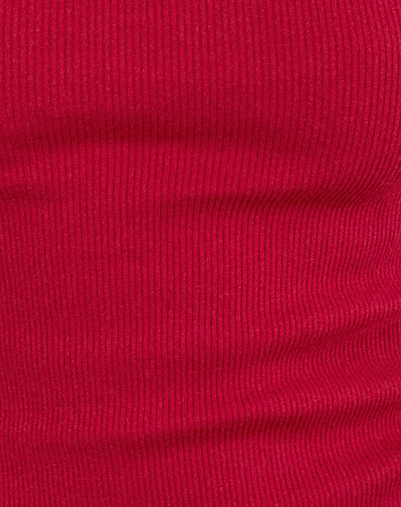 Image of Cariter Racer Vest Top in Ribbed Adrenaline Red