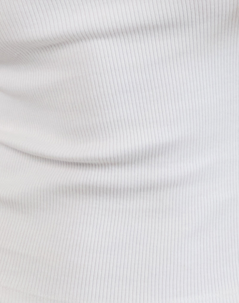 Image of Cariter Racer Vest Top in Ribbed White