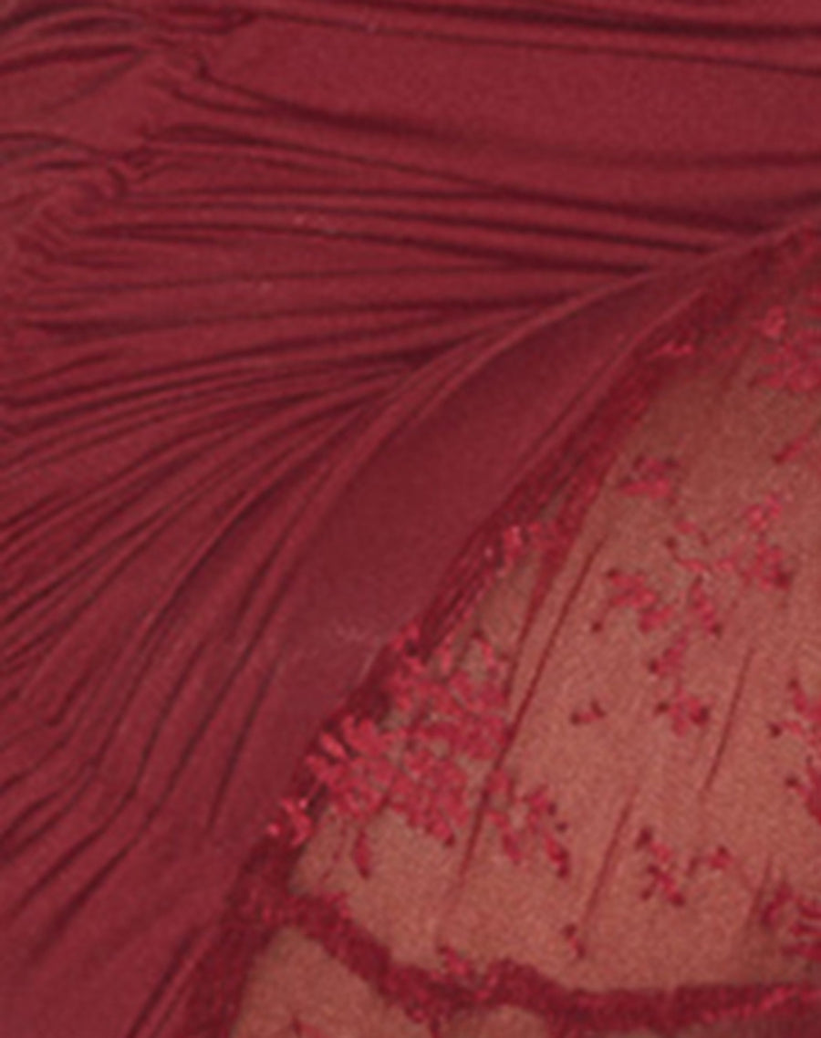 Image of Carlie Bandeau Mini Dress in Dark Cherry