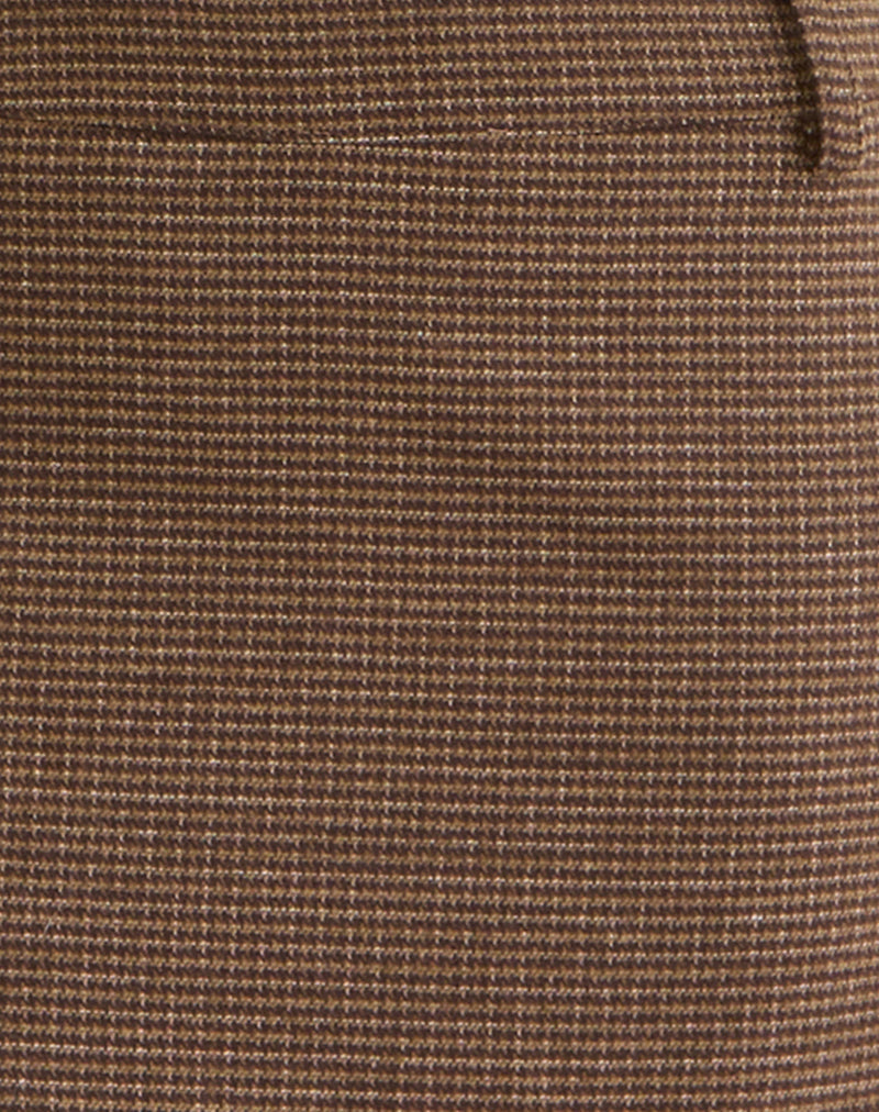 Image of Carlin Mini Skirt in Tailoring Brown Houndstooth