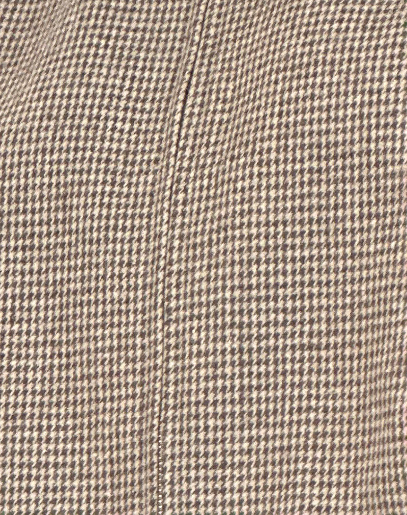 Image of Carlo Cropped Jacket in Check Brown