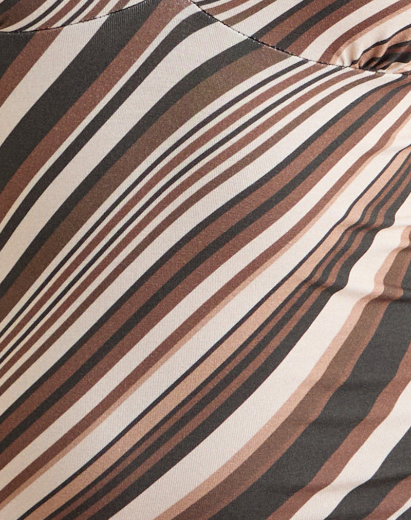 Image of Carmisa Dress in Mixed Stripe Chocolate