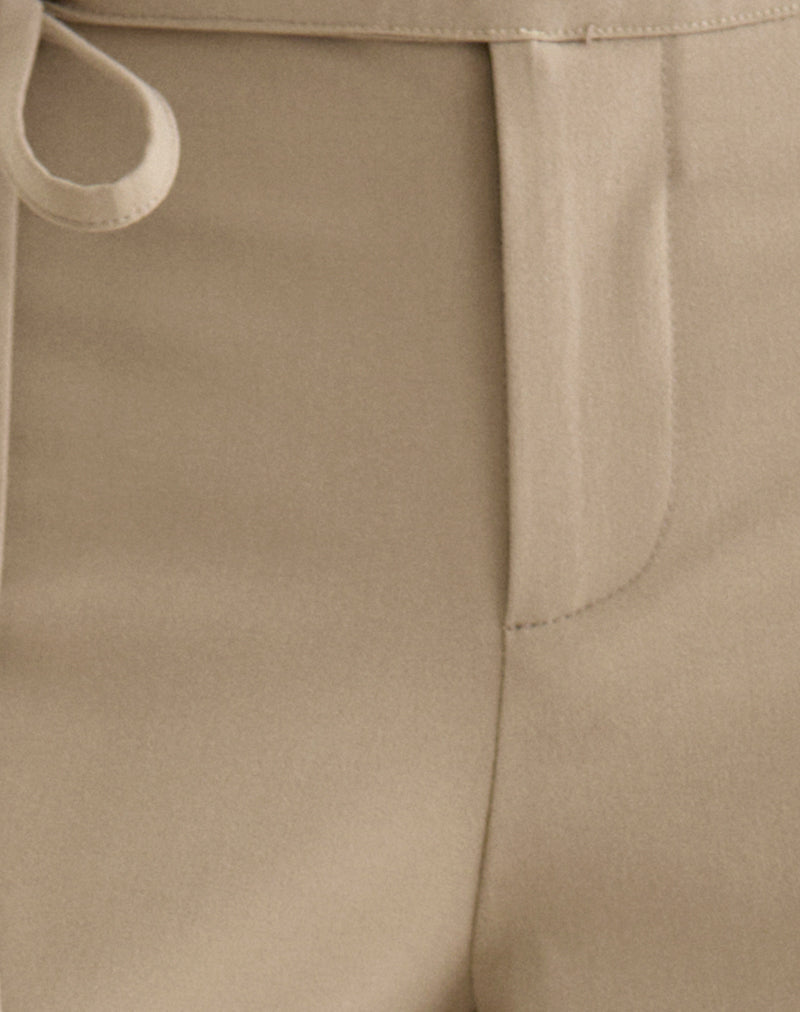 Image of Diomira Trouser in Beige with Tie