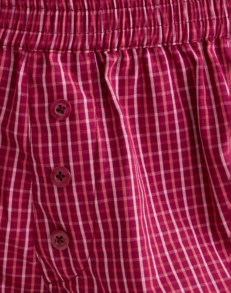 Image of East Boxer Short in Raspberry Shadow Check