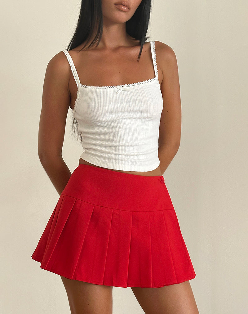 Image of Casini Mini Skirt in Soft Tailoring Red