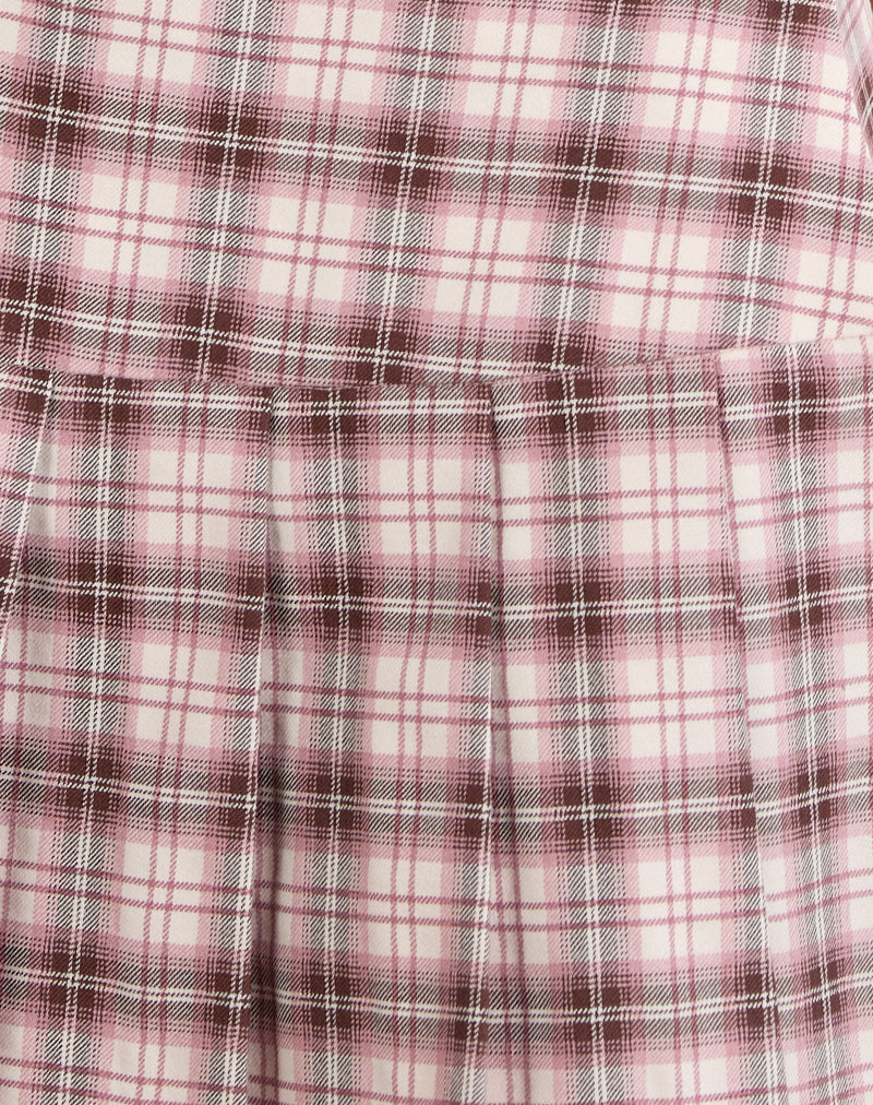 Image of Casini Mini Pleated Micro Skirt in Pink Check