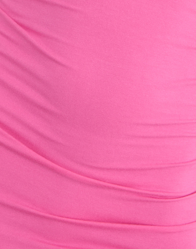 Image of Cauaria Mini Dress in Rayon Jersey Deep Pink