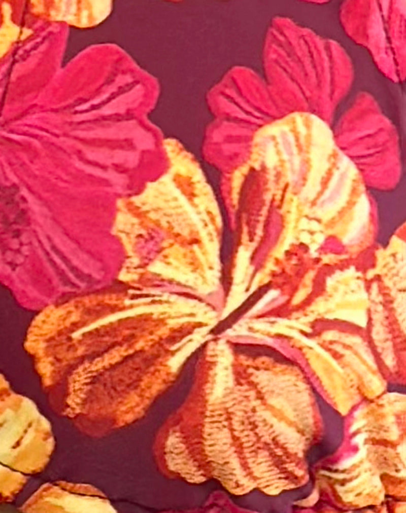 Image of Cerry Bikini Top in Sketchy Hibiscus Burgundy