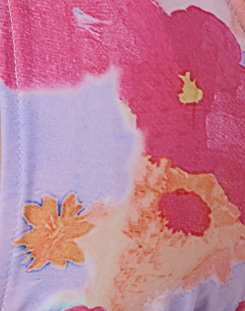 Image of Cerry Bikini Top in Pink Holiday Floral