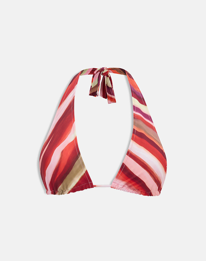Image of Cerry Bikini Top in Wiggle Sunset Pink and Red