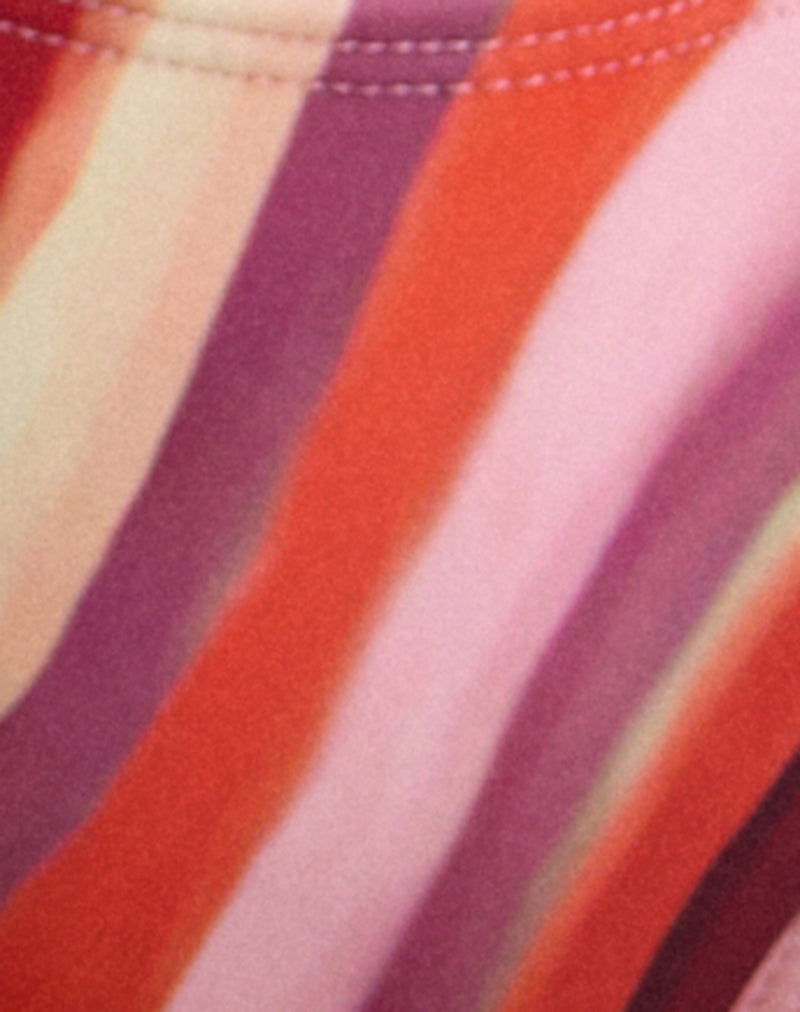 Image of Farida Bikini Bottom in Wiggle Sunset Pink and Red
