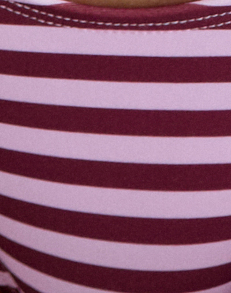Image of Farida Bikini Bottom in Vivid Lines Purple and Pink