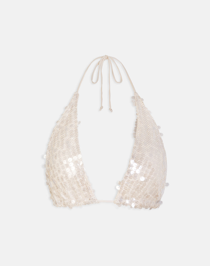Image of Cerry Top in Sequin Crochet Cream