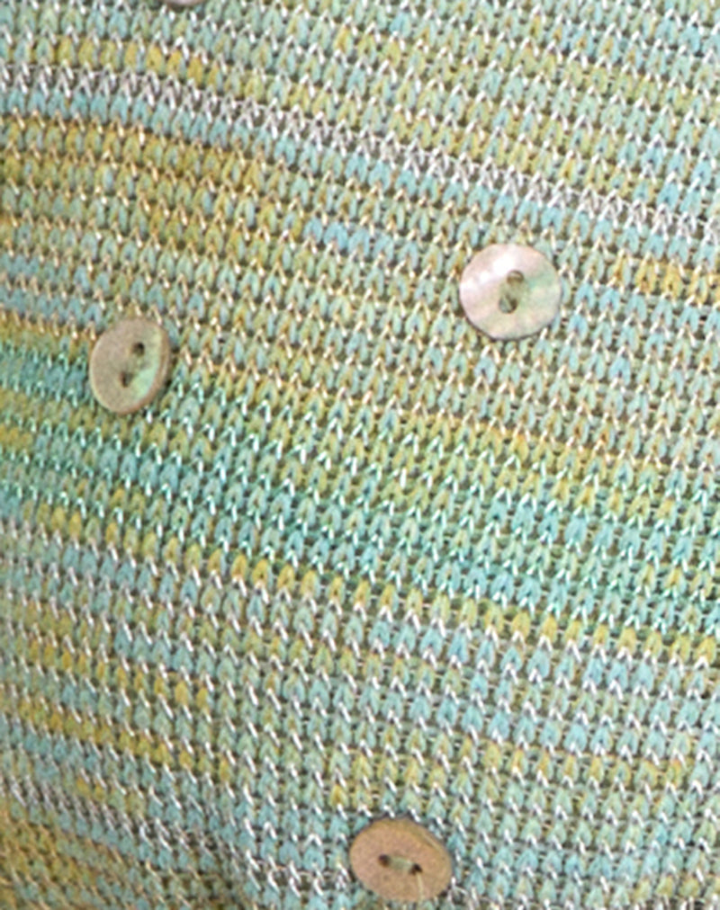 Image of Cerry Top in Green Metallic with Shell Buttons