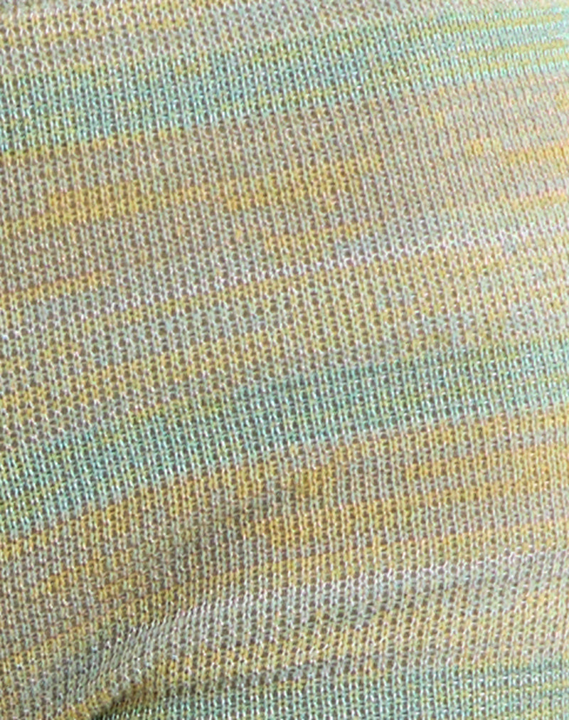 Image of Niyara Short in Green Metallic Multi