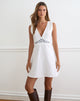 Image of Chandler Mini Dress in White with Cherry Blossom Embroidery