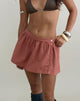 Image of Chessy Mini Skirt in Linen Tuscan Red