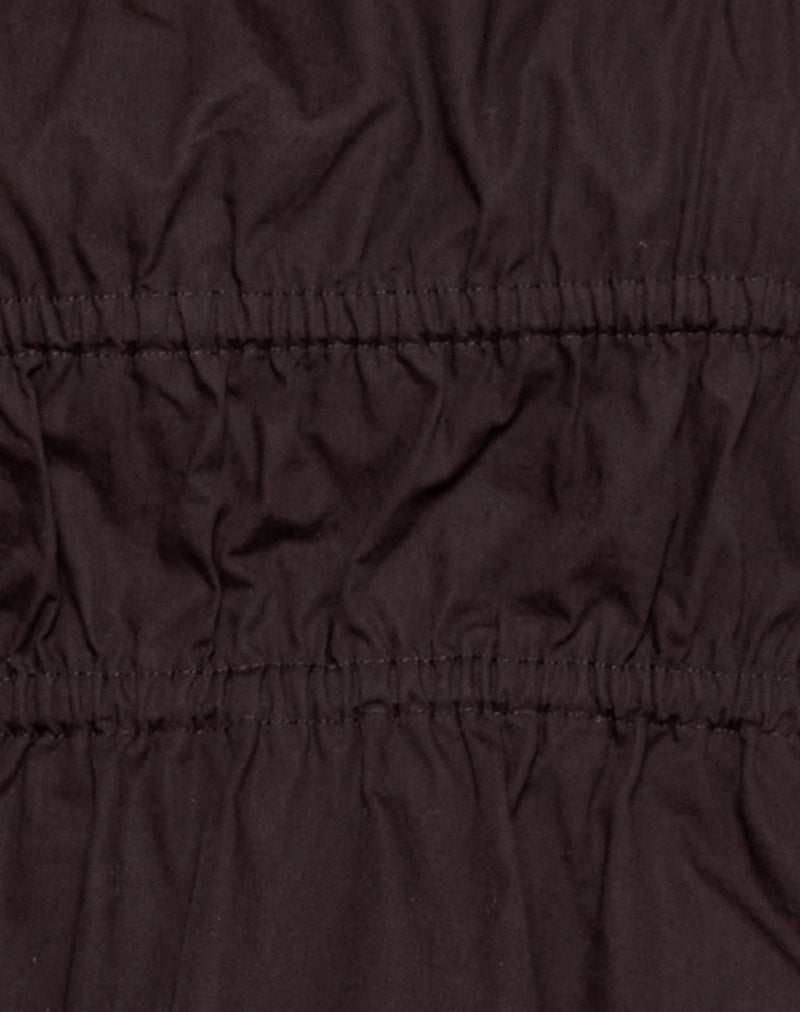 Image of Chibi Ruched Tie Top in Bitter Chocolate