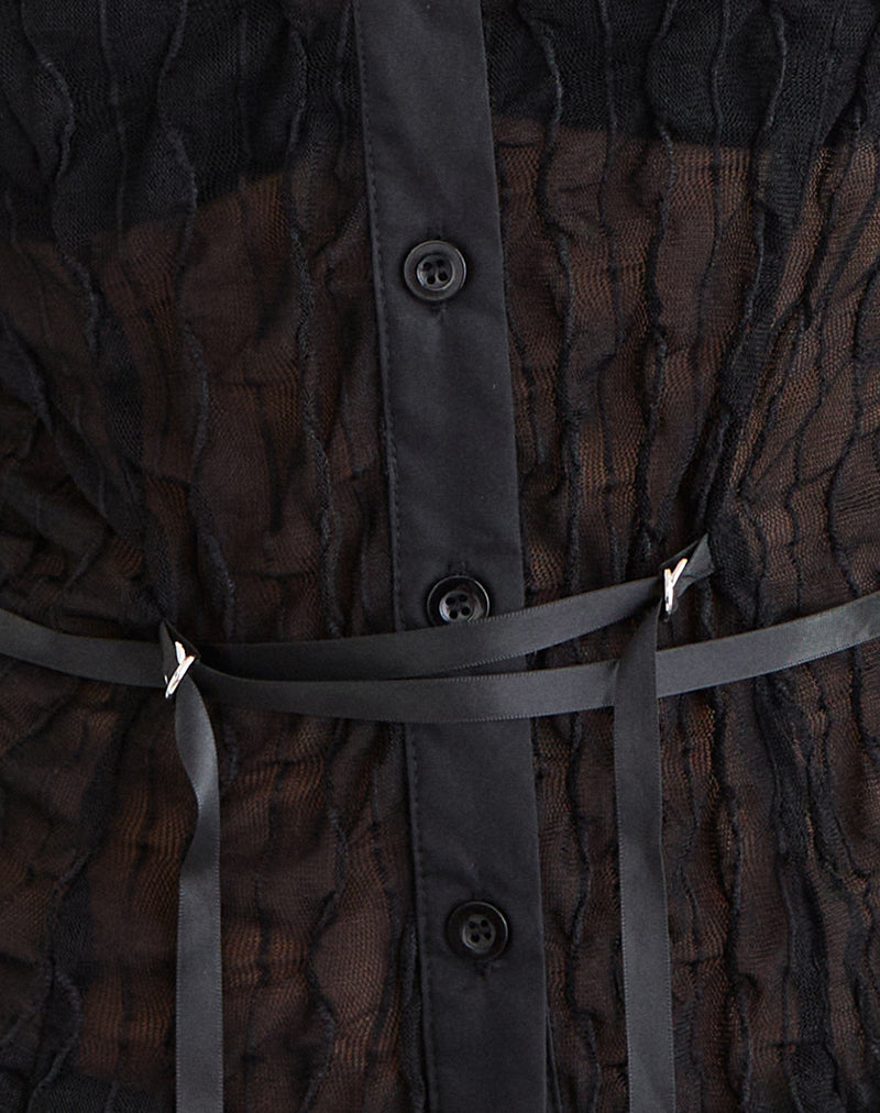 Image of Christabel Shirt in Textured Mesh Black