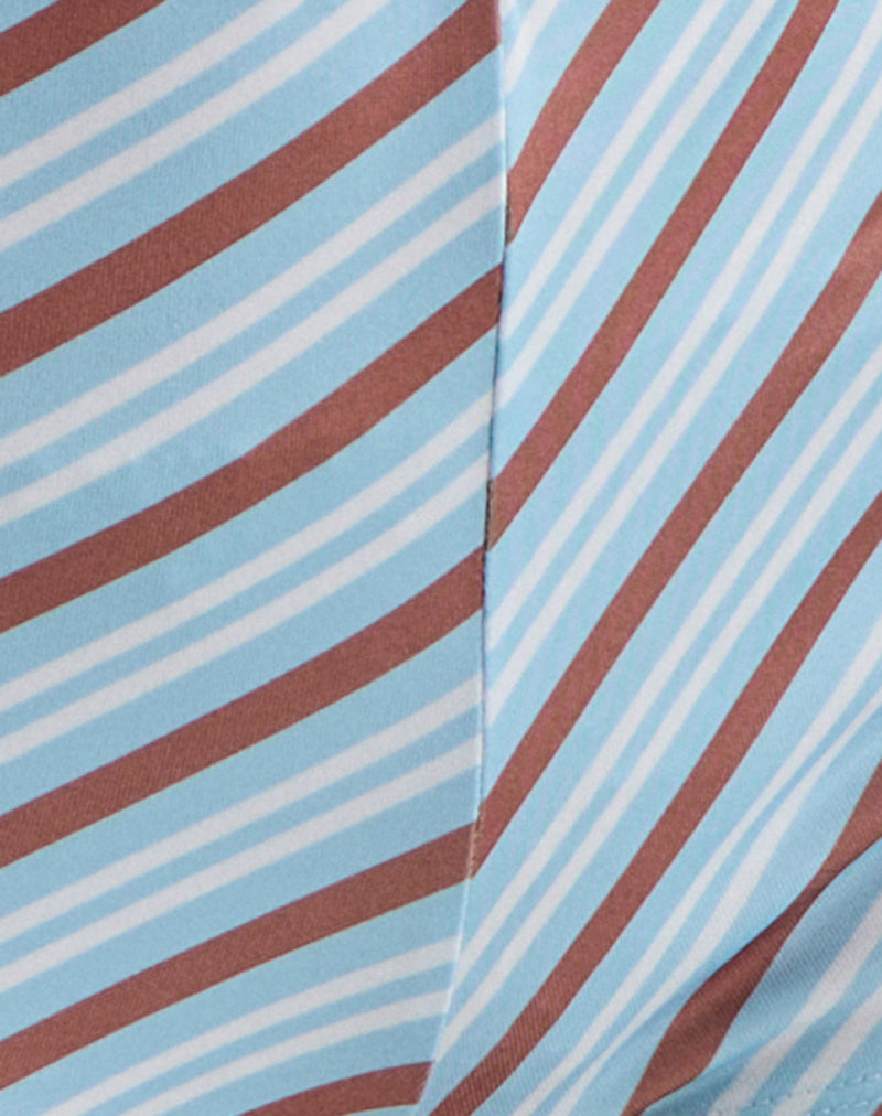 Image of Ciana Hot Pants in Diagonal Stripe Light Blue
