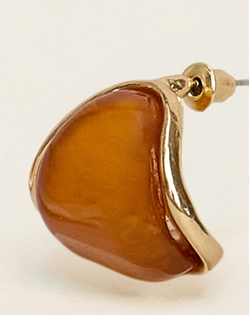 Image of Circular Brown Acrylic Stud Earrings