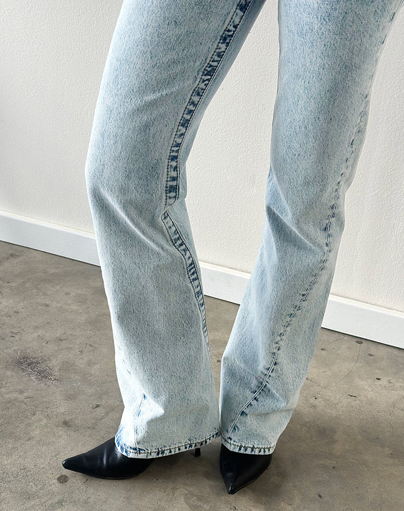 Image of Low Rise Twisted Seam Jeans in 80's Blue Wash