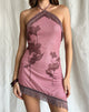 Image of Clooney Fringe Mini Dress in Tonal Flower Mauve