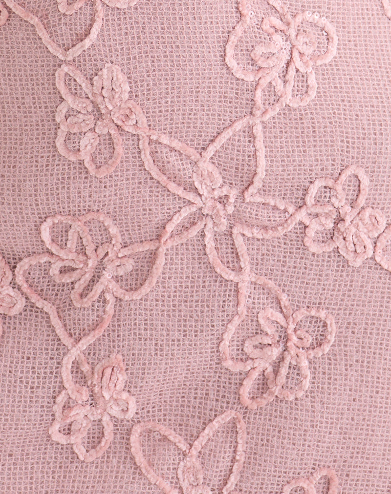 Image of Codami Halterneck Mini Dress in Sequin Knit Pink