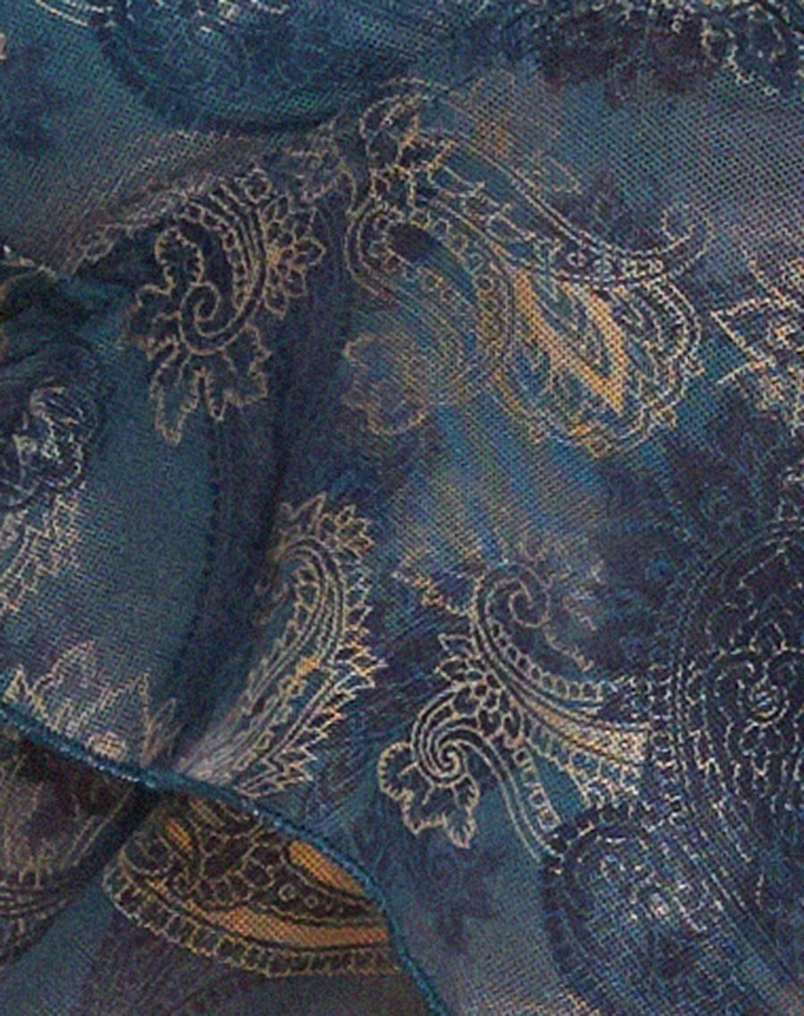 Image of Cojira Mesh Butterfly Top in Tonal Blue Paisley