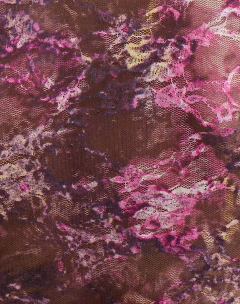 Image of Copriva Top in Abstract Rose Pink and Plum