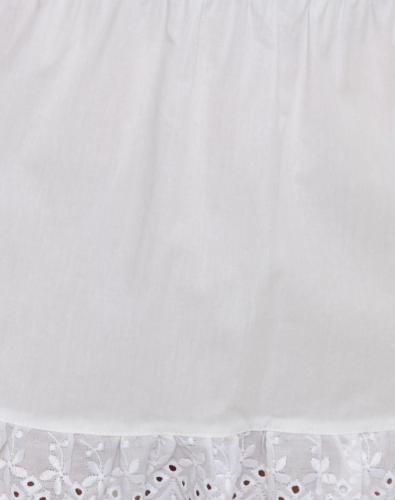 Image of Corazon Mini Skirt in White with Lace